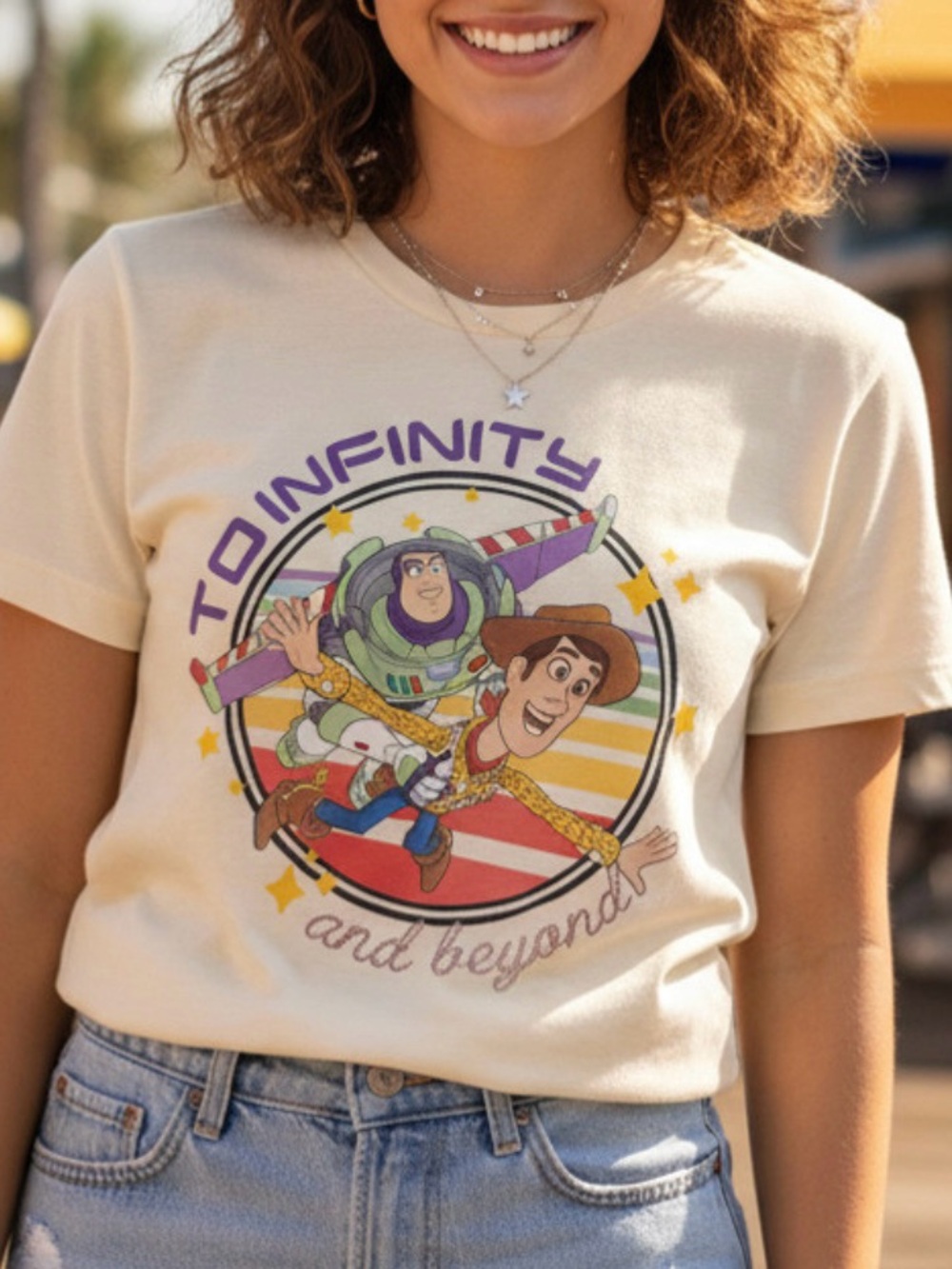 Walt Disney World Toy Story Woody Buzz Lightyear To Infinity T-shirt Large NEW!